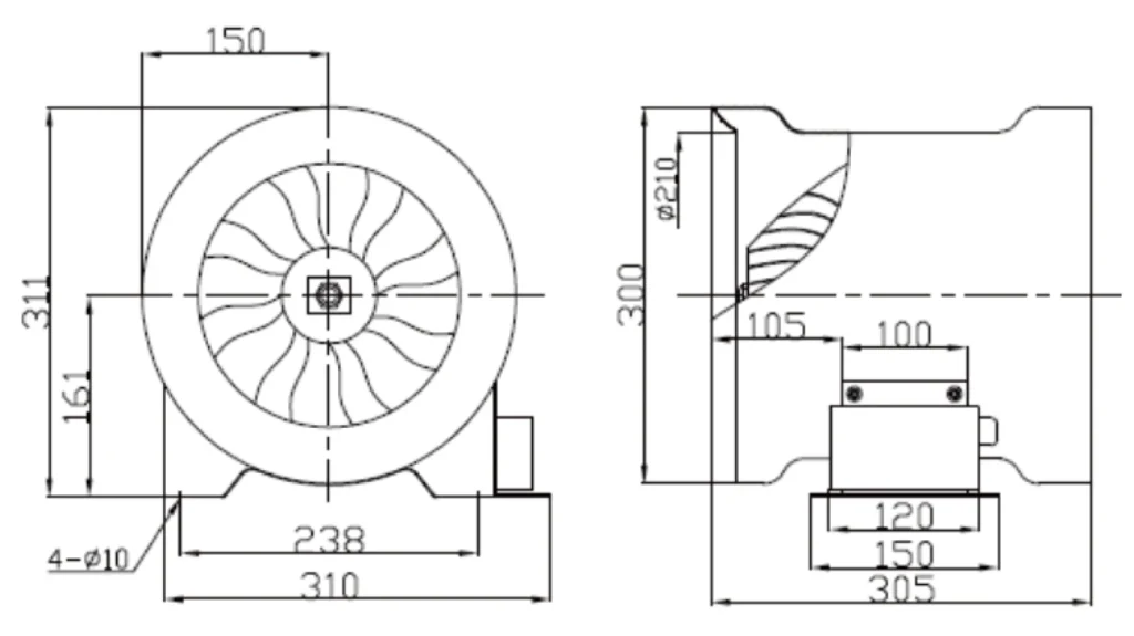 LWDE-300 (12")U-MWN-01 外形尺寸图